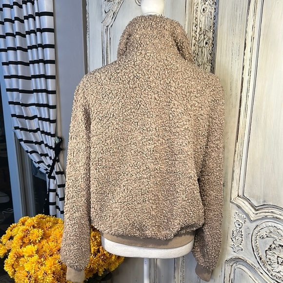 GARAGE Cozy Tan Sherpa Bomber Jacket - Picture 8 of 12